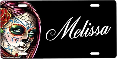 Sugar Skull Personalized Novelty Car Tag Sign