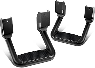 DNA MOTORING Pair Aluminum Side Hoop Steps Universal Side Step Compatible With Chevy GMC Dodge Pickup Trucks SUVs, 11