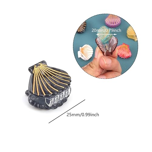 Miniatura 2 de Paquete de 10 mini pinzas para el cabello de concha marina, pinzas de clip de mandíbula, pinzas de sirena para peinar el cabello, accesorios para