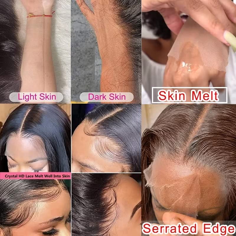 Miniatura 6 de Pelucas de cabello humano ondulado corto con encaje frontal, pelucas de cabello humano ondulado color burdeos de 13 x 4 con encaje de cristal HD