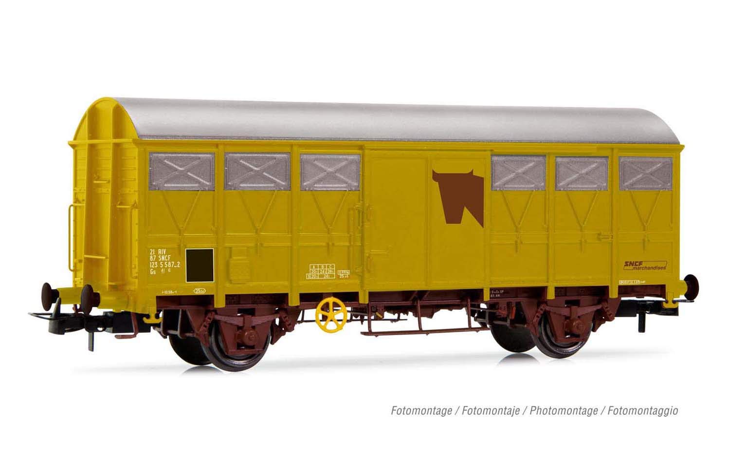 SNCF, Le Type Wagon fermé G41 pour Le Transport de bétail, livrée Jaune, période IV-V