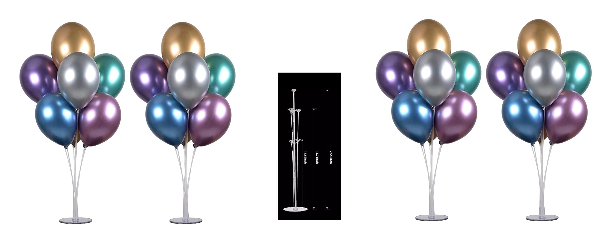 Mr.Gadget Solutions 28" (70 Cm) Height Table Balloon Stand Kit for Birthday Party Decorations and Wedding Decorations, Happy Birthday Balloons Decorations for Party and Christmas (4 pack)