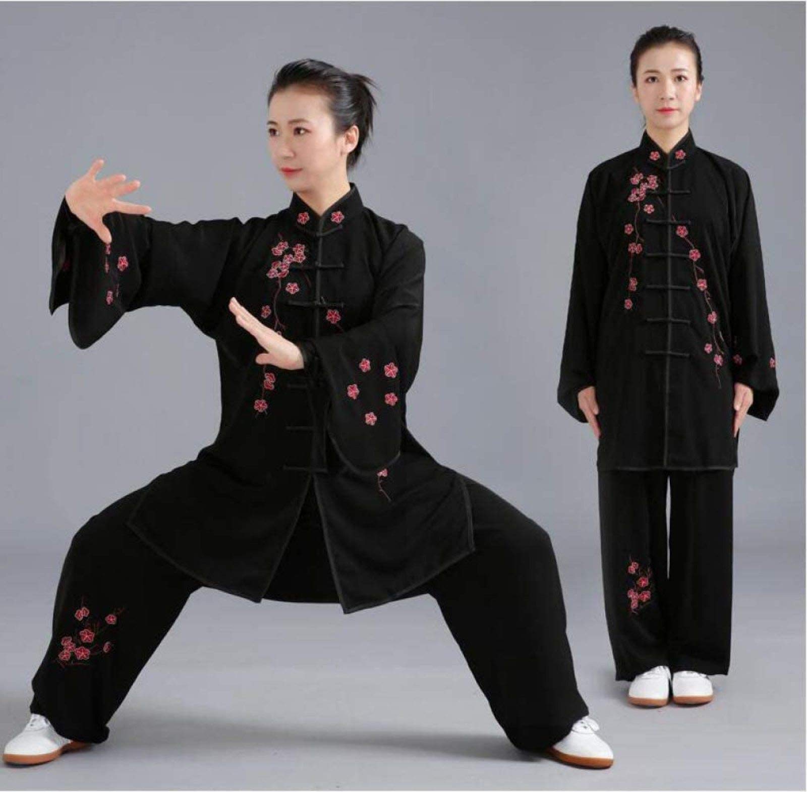 Tai Chi Jednolite Kobiety, Chińskie Tradycyjne Mundury Tai Chi Shaolin Kungfu Ubrania Bawełniane Garnitury Sztuki Walki Wing Chun Odzież, Czarny-L
