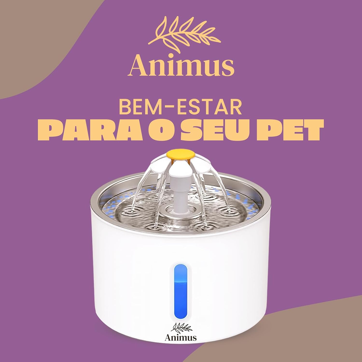 Bebedouro Tipo Fonte Com Filtro Healthy Pet Animus INOX