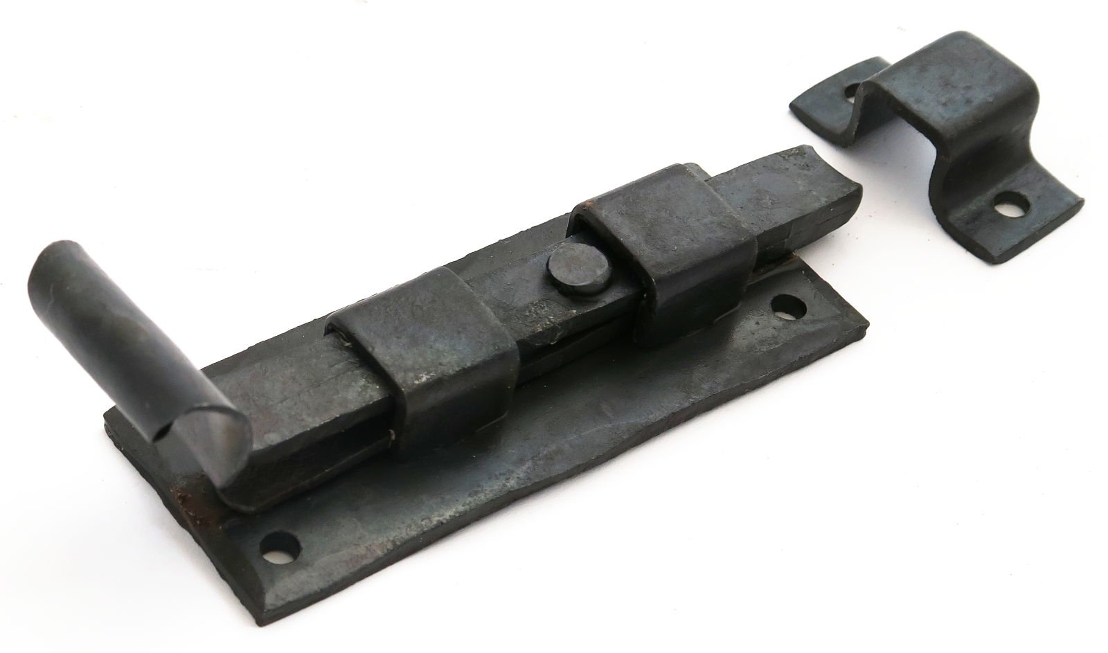Castelion® 4" Hand Forged Black Wrought Iron Fishtail Straight Bolt