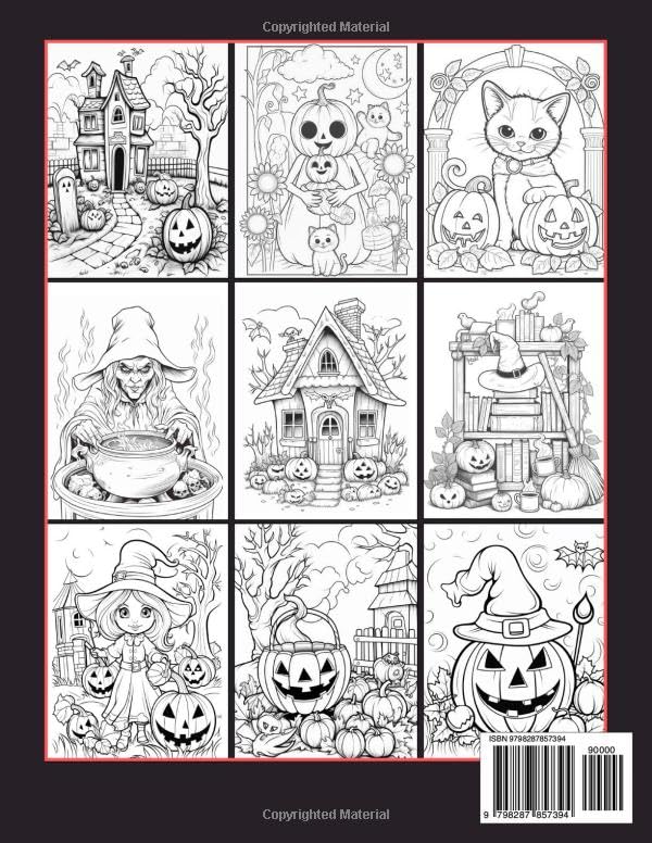 New 2025 Halloween Adult Coloring Book: 50 Spooky Halloween Coloring Book For Adults Autumn Fall Halloween Fantasy Designs for Relaxation I 2025 New Beautiful Halloween Coloring Book - Image 2