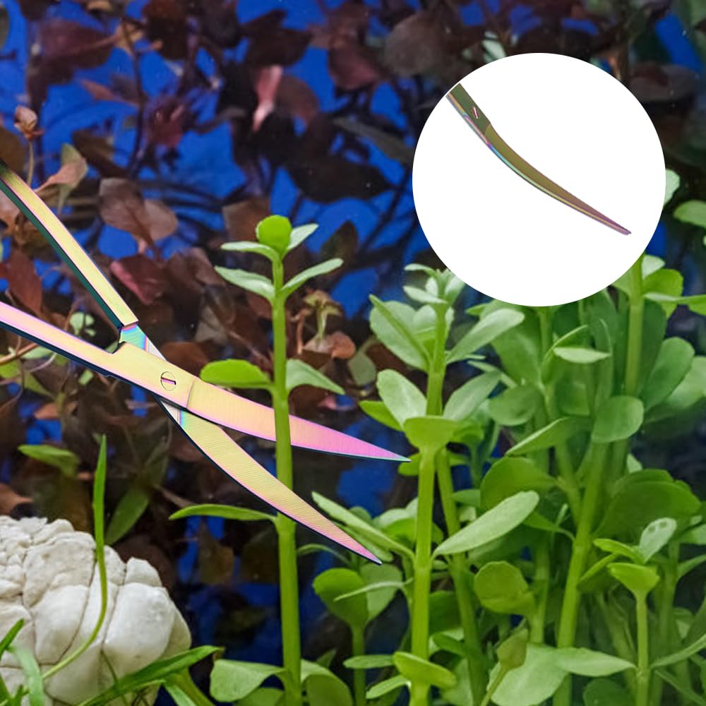 Kit Strumenti per Acquario,4 in 1/5 in 1/6 in 1 Attrezzi per Piante Acquatiche in Acciaio Inossidabile con Pinzette Forbici Spatola per Acquari