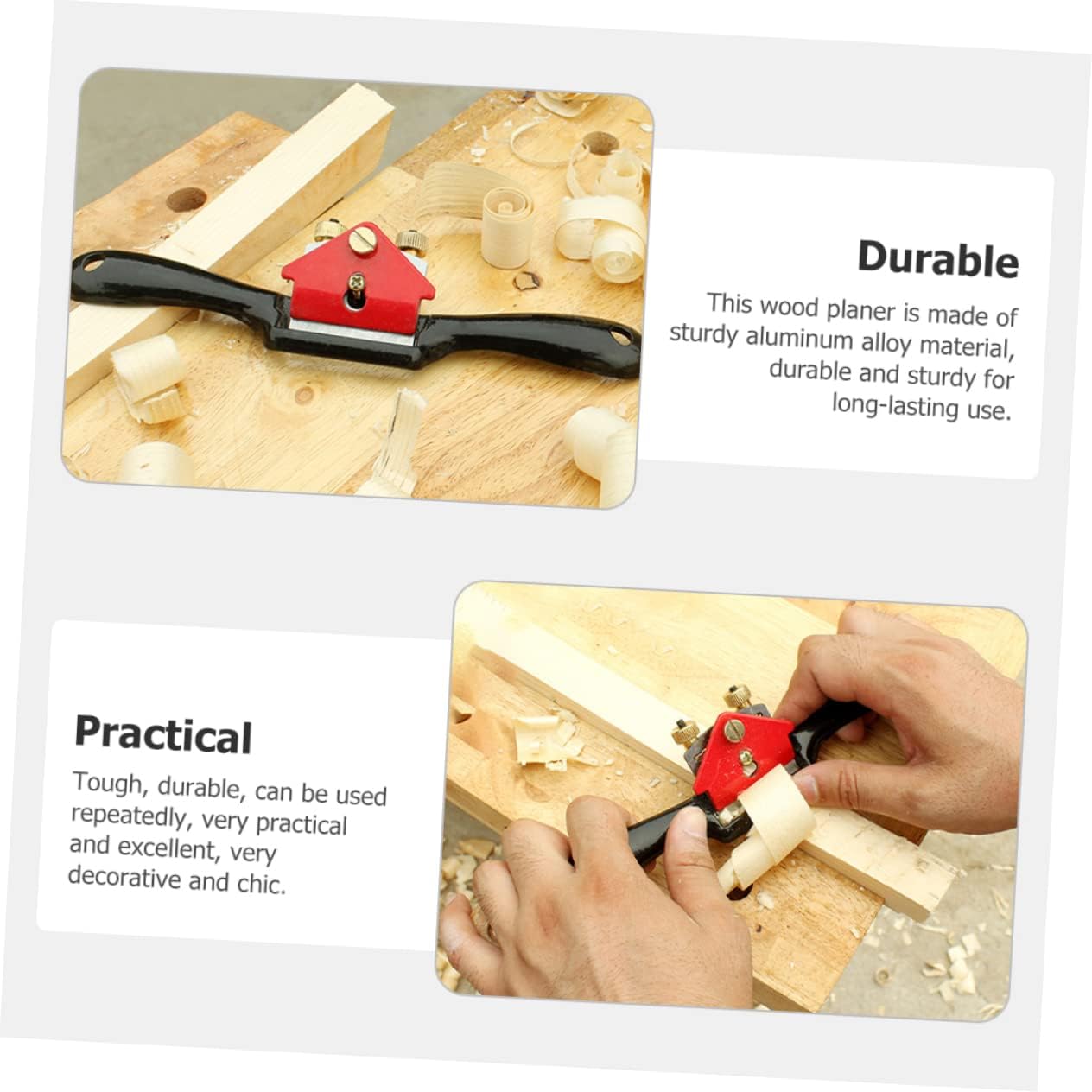 Uonlytech Adjustable Large Wood Planer Hand Plane with High Grade Blades Woodworking Tool for Chamfering Edge Trimming and Fine Planing in DIY Carpentry