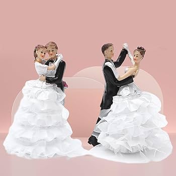 Amazon.co.jp: 花嫁と花婿のフィギュア、結婚式のカップルのフィギュア