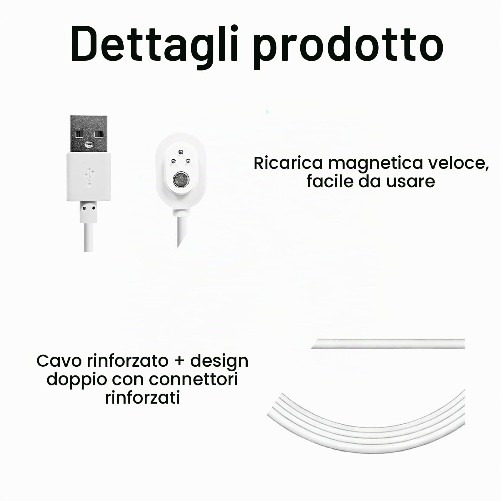10-ft. da Esterno Cavo di Ricarica Magnetico Compatibile con Arlo Ultra 1, 2, Pro 3, 4, 5, 2K - Cavo Bianco di Alta Qualità per una Ricarica Efficiente e Sicura
