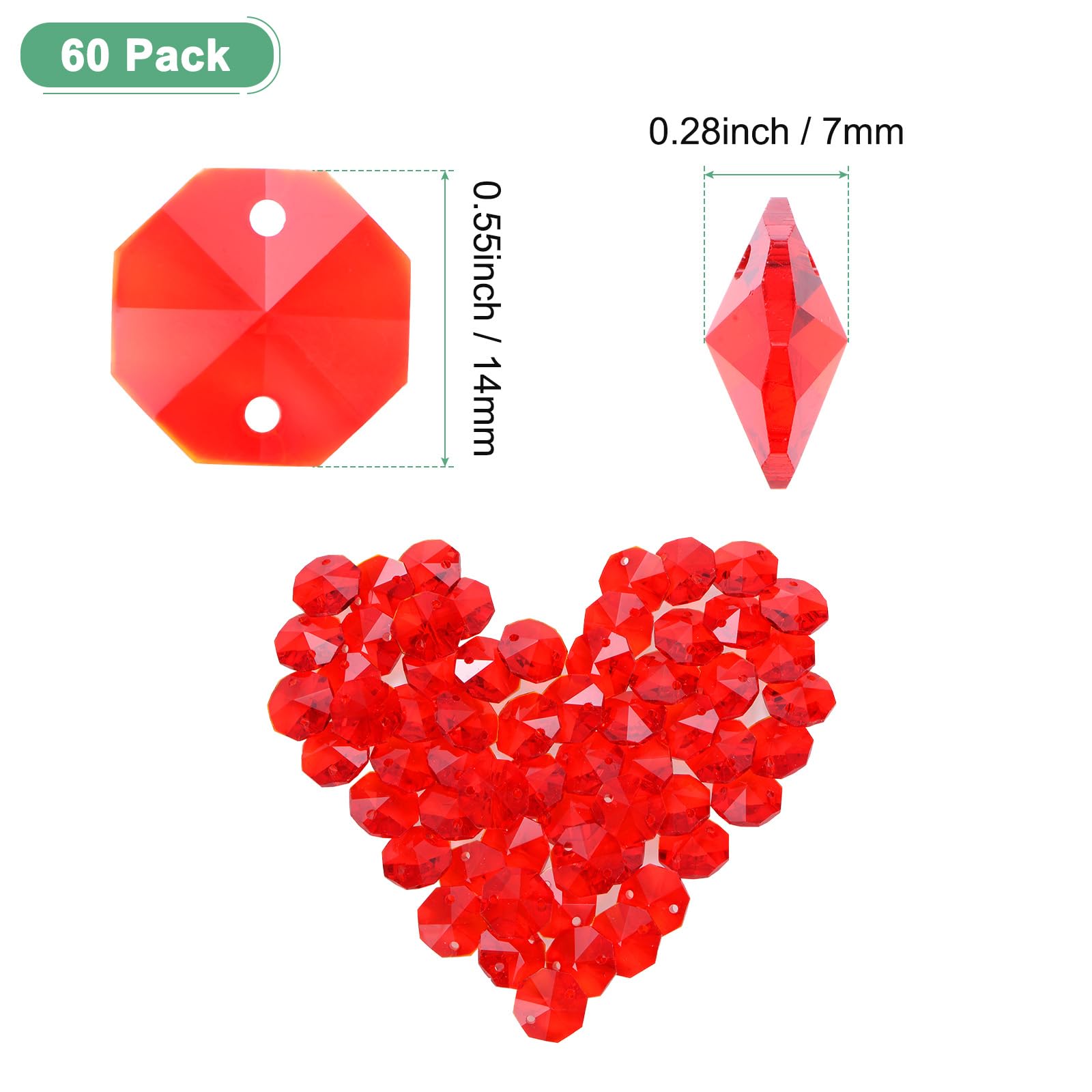 M METERXITY 60-Pack Octagon Beads - Image 3
