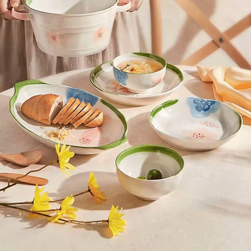 Tazones de Ramen Tazones de frutas Tazón de arroz doméstico de cerámica de 4 pulgadas, cuenco de comer, cuenco de sopa, tazón pequeño, apto para microondas y lavavajillas Ensaladera Platos planos