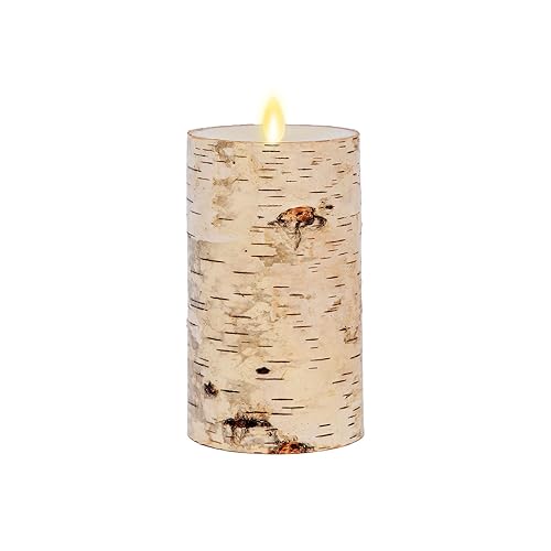 Luminara Real Birch Bark Wrapped Flameless LED Candle, 3.5" x