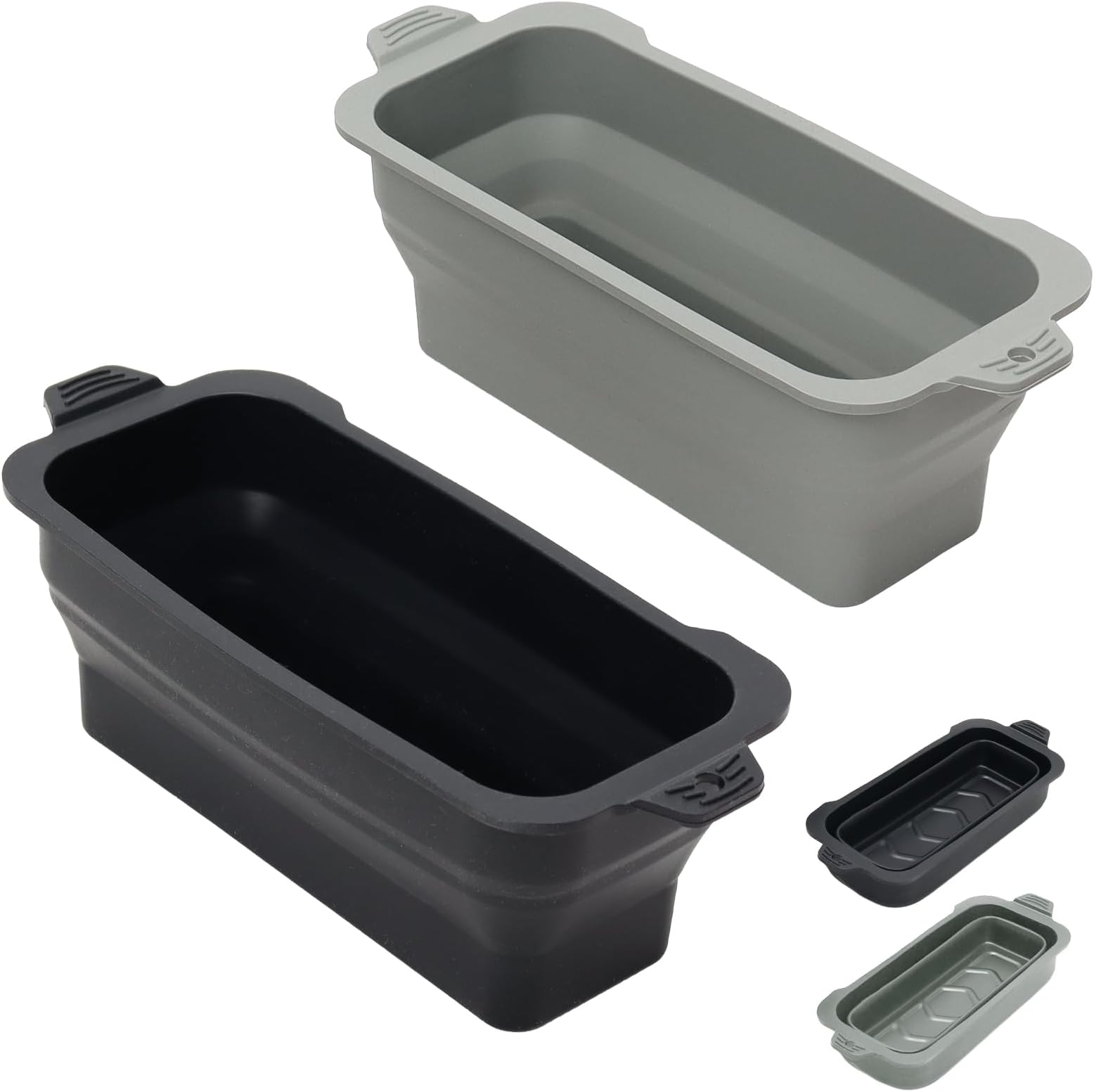 FreeNFond 2PCS Silicone Grease Cup Liners for Blackstone, Foldable Drip Pan Liners, Reusable Griddle Grease Catcher Compatible with Blackstone Grill (Black, Grey)
