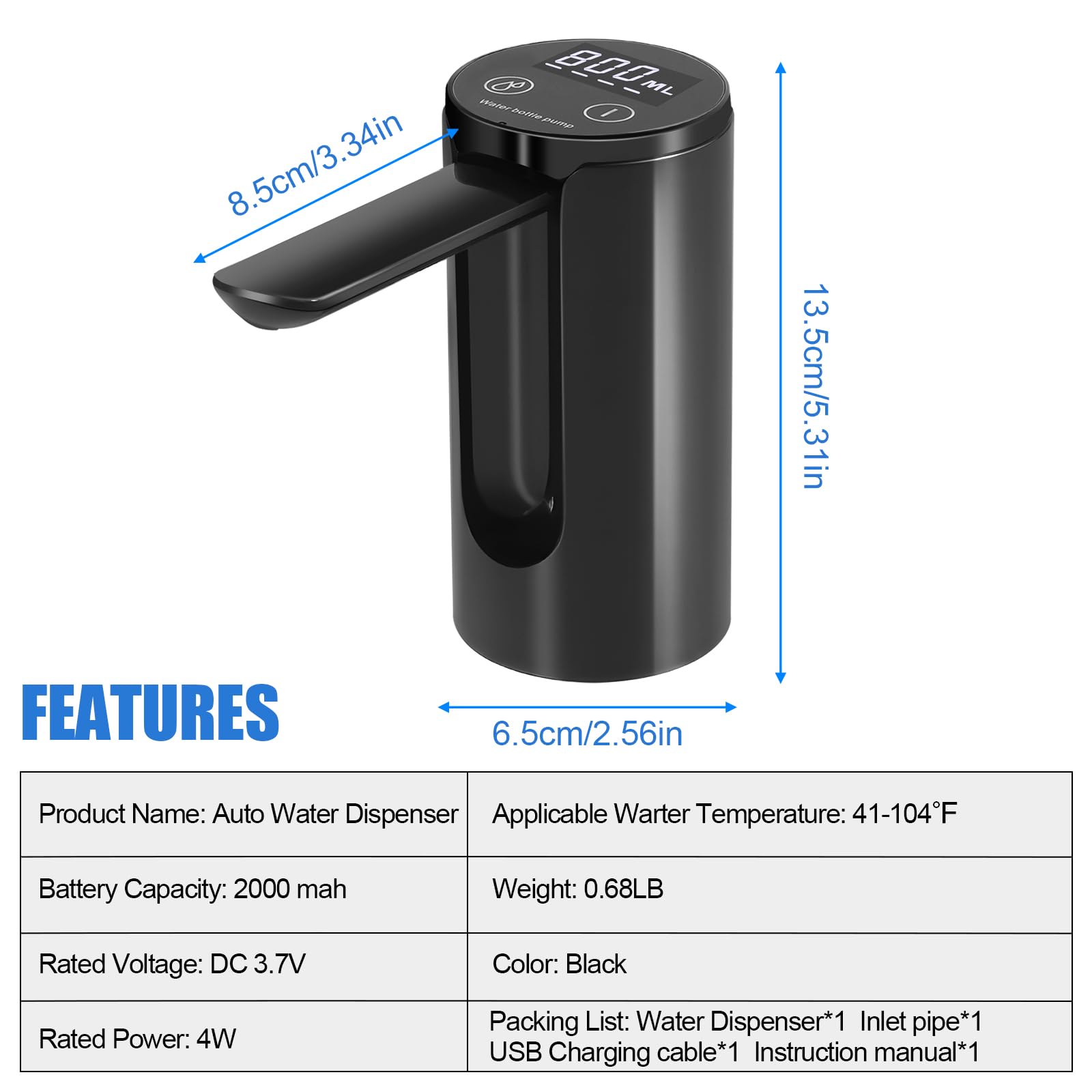 Distributore automatico di acqua solo per brocca d'acqua Digury da 5 galloni