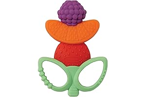 Infantino Lil' Nibbles Textured Silicone Teether - A Fruity Sensory Delight for Teething Relief