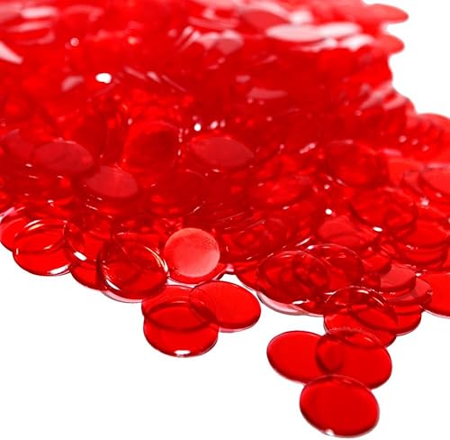 Fichas marcadoras de bingo de plástico rojo OTC 200 piezas