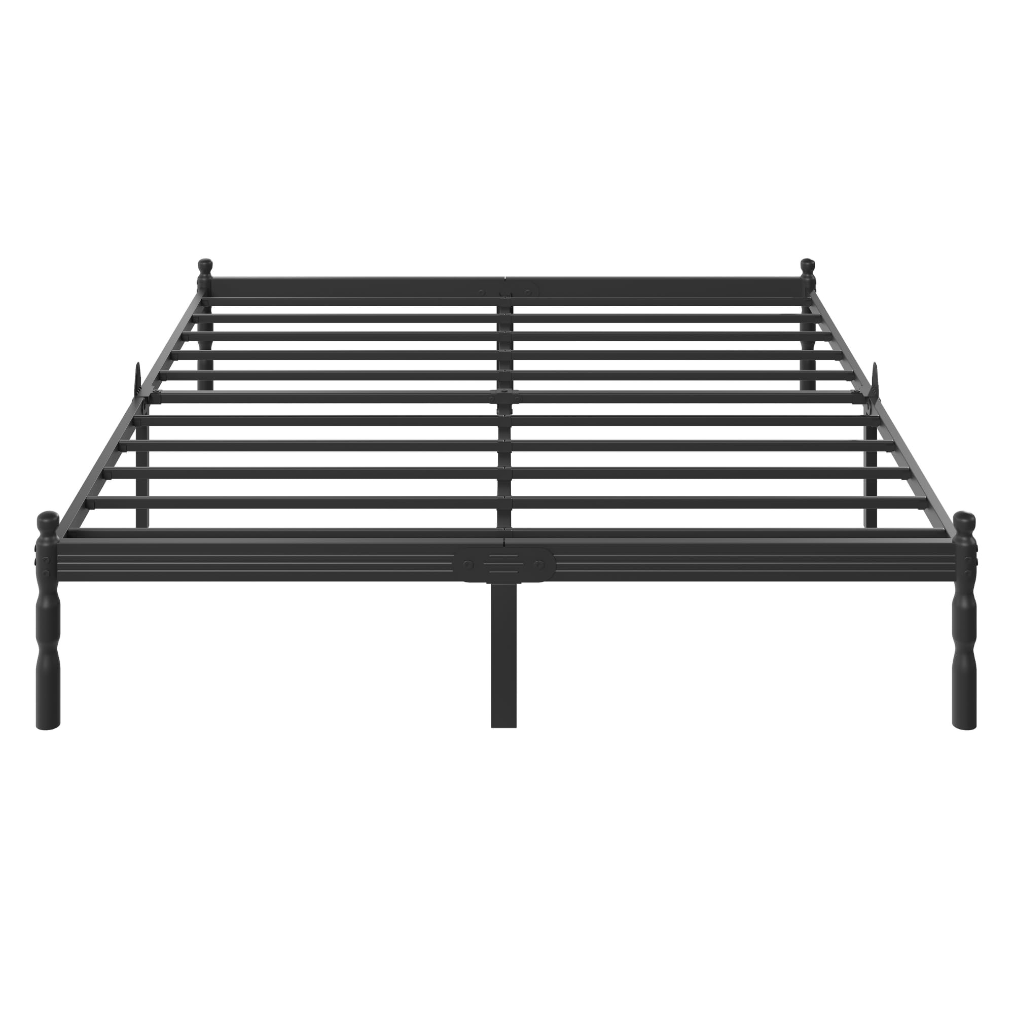 ZIYOO 14 inch King Size Metal Platform Bed Frame with Vintage Style Mattress Slide Stopper 1500LBS Heavy Duty