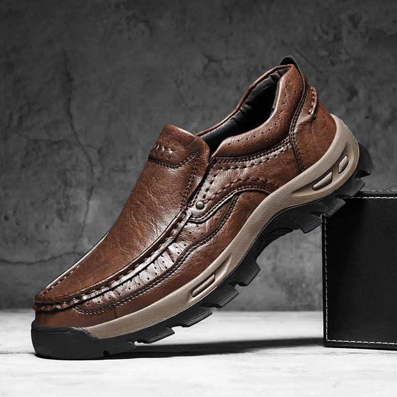 Shoes Men's Outdoor Slip-on Loafers Low-top Round-Toe Thick-Soled Oxford Shoes for Traveling Driving Mountaineering Men Versatile Comfortable Shoes2