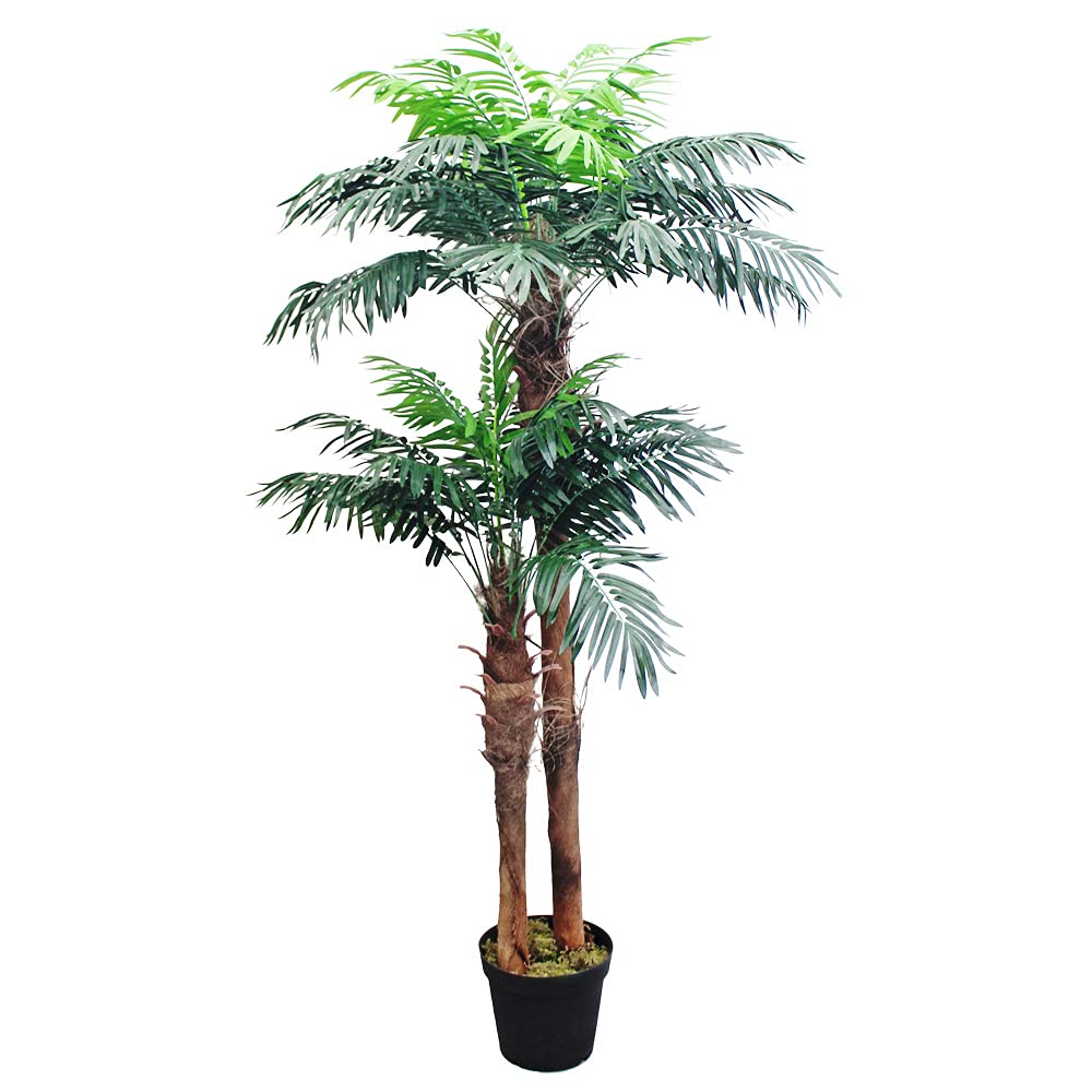 Decovego Palmizio Palma Cocco Pianta Albero Artificiale 170cm Legno Naturale