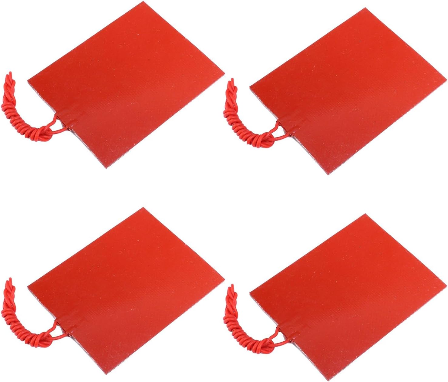 Icstation 12V 25W Flexible Silicone Rubber Heater Mat Constant Temperature 80X100mm (Pack of 4)