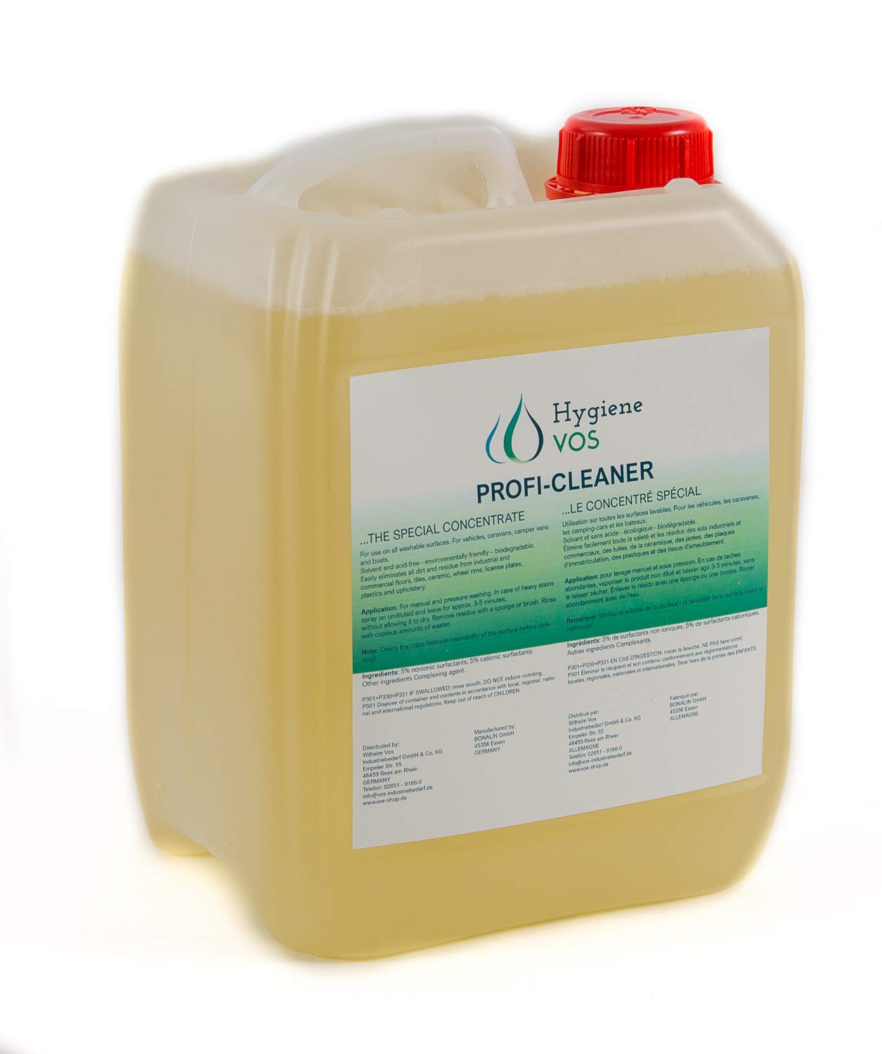 Hygiene VOS Nettoyant professionnel Concentré - Bidon de 5 L Nettoyant universel pour maison, caravane, Camping-Car, bateau et yacht