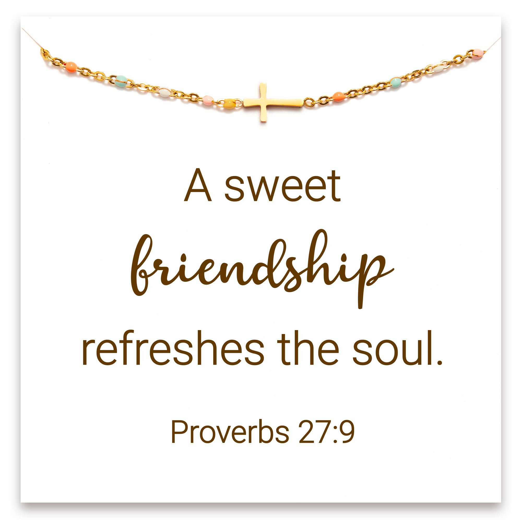 STORYJEWELLERY Friend Christmas Gifts for Women, Cross Bracelets for Bestie, Friend Birthday Gifts for Women, Bff Jewelry, Xmas Present