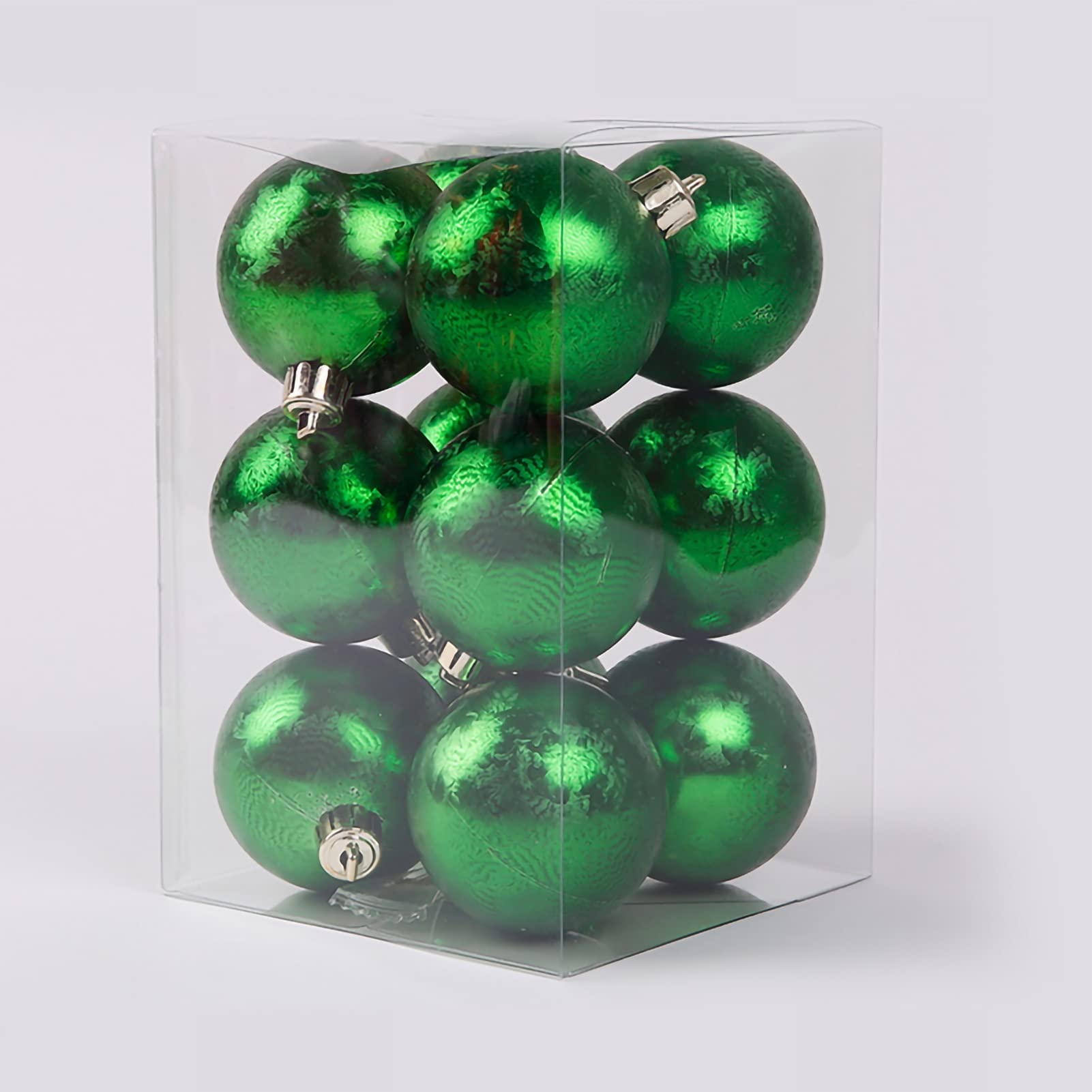 Weihnachtskugel-Dekorationsset, Weihnachtskugel-Ornamente, 12-teilig, Weihnachtskugeln, Ornamente für Weihnachten, Weihnachtsbaum, bruchsichere Weihnachtsdekorationen für die Feiertagsparty-Dekorati