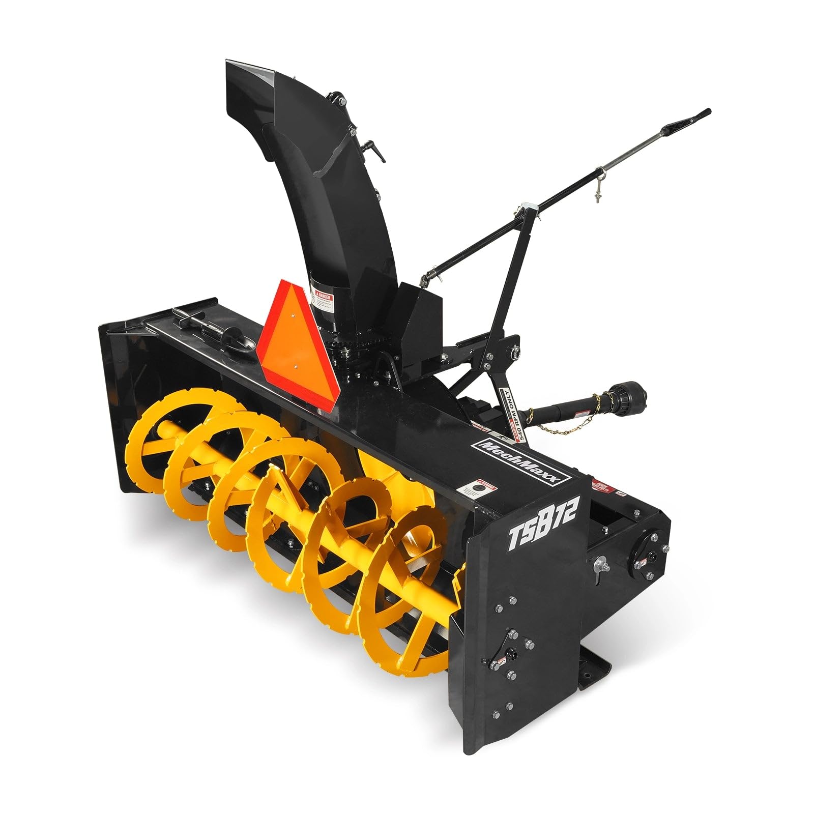 MechMaxx 72 inch 3 point PTO snow blower in black