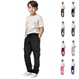 Boys Cargo Sweatpants Casual Elastic Waist Drawstring Baggy Sweat Pants Teens Active Workout Joggers Trousers with Pockets