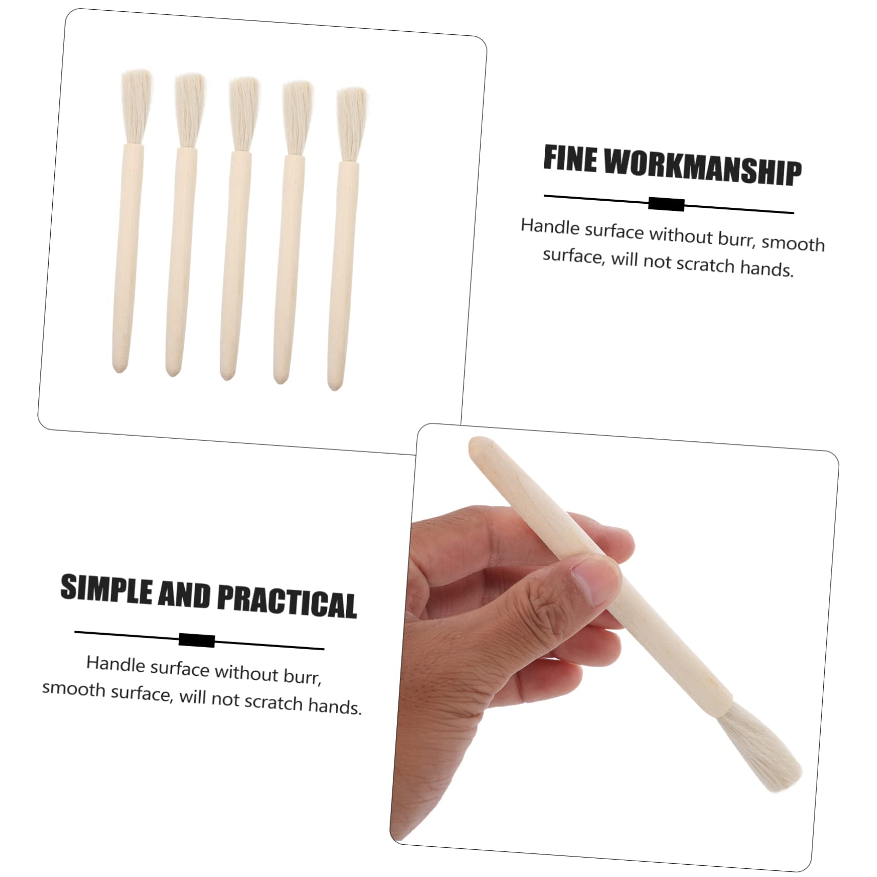 Unomor 5sets Balance Cleaning Brush Laboratory Brush Long Handle Fine Bristles Smooth Surface Reusable 5pcs*5