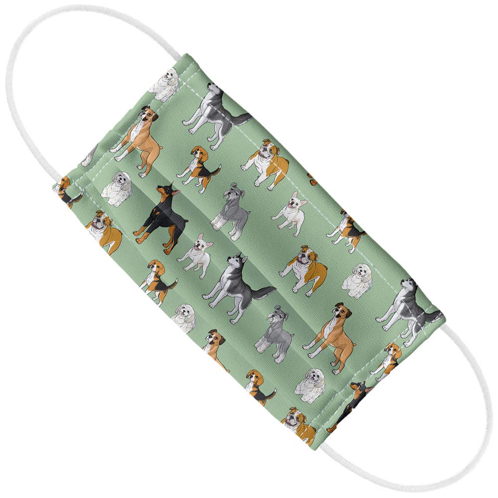 Popfunk Plenty of Dogs Pattern 1-Ply Reusable Face Mask Covering, Unisex