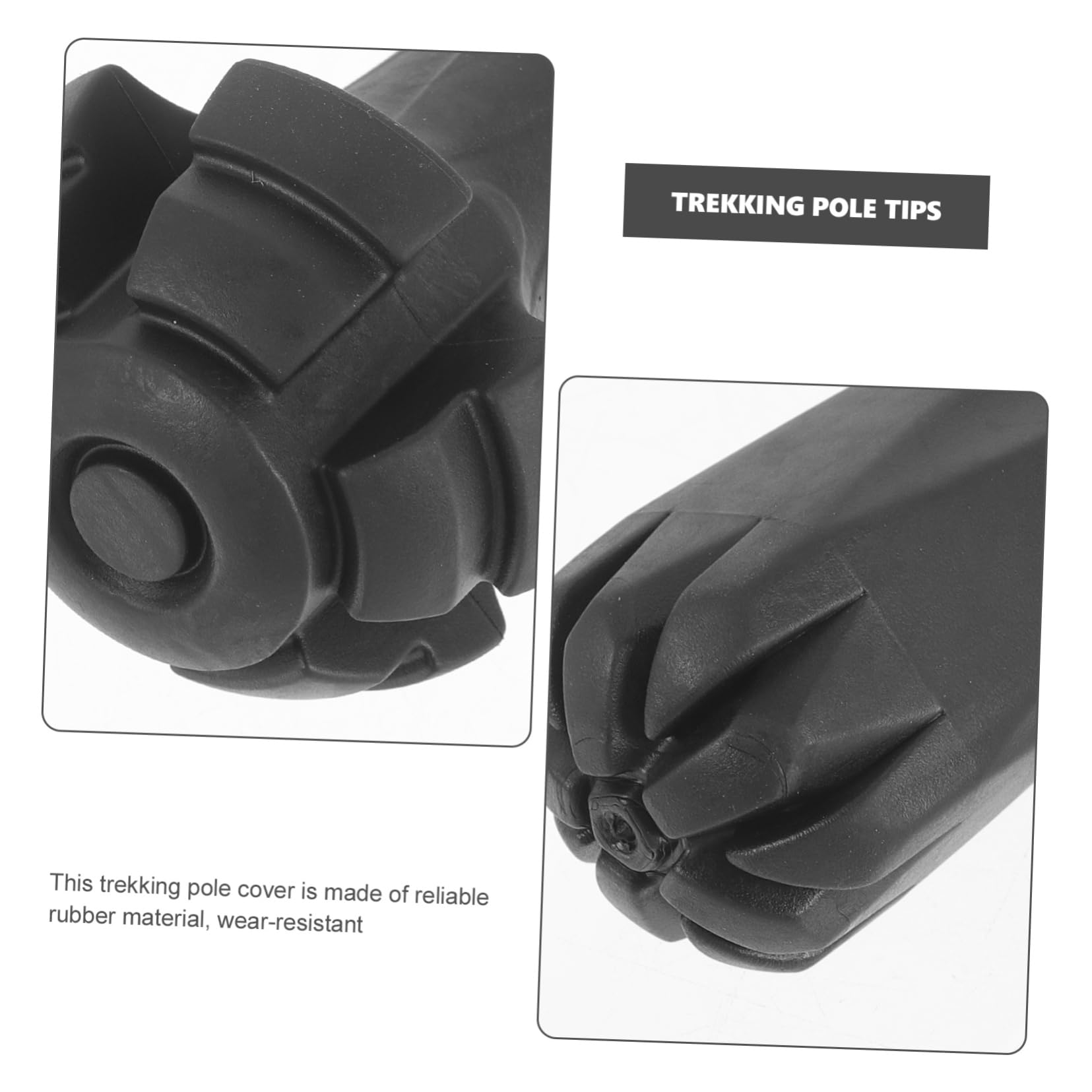 BESPORTBLE Trekkingstockpolster Krücken Zubehör Spitzen Für Wanderstöcke Krückenzubehör Polster Zusammenklappbarer Spazierstock Tipps Zum Austausch Von Wanderstöcken Gummi Black 5st