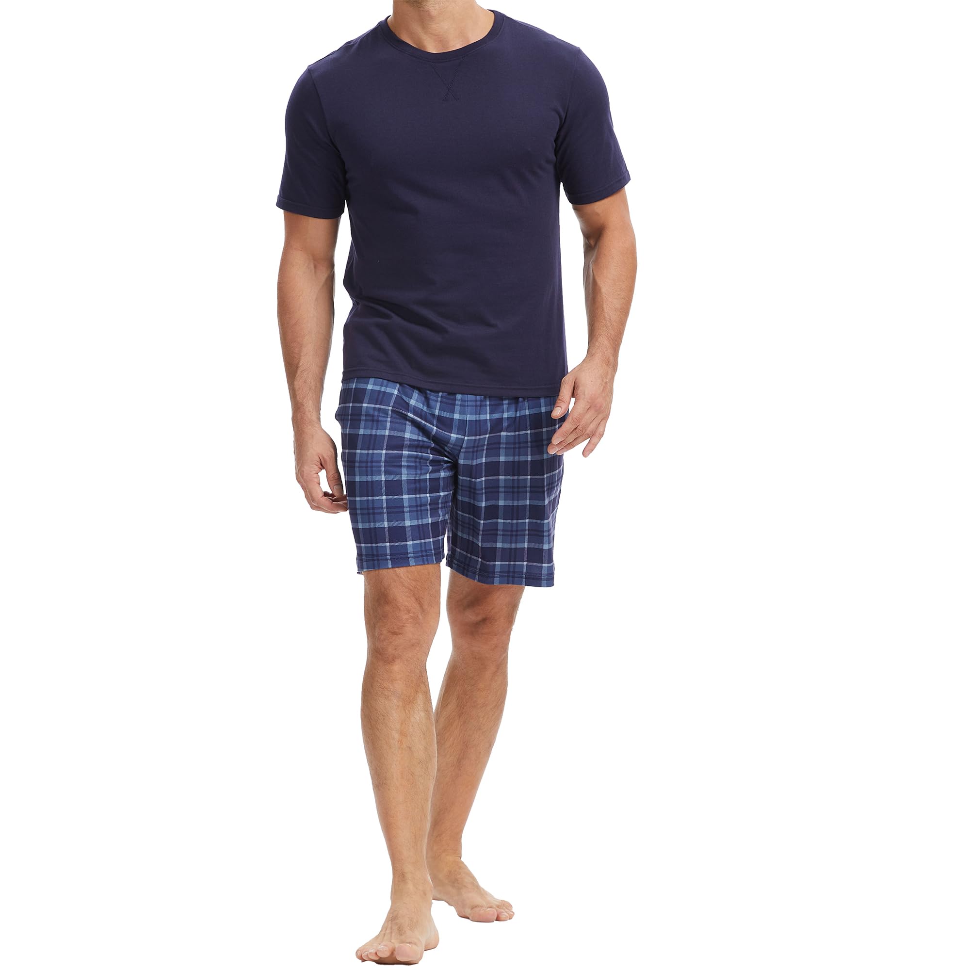 the essentials wardrobe Mens Short Sleeve Pyjamas Sleepwear Pyjamas Loungewear Jersey Size S-4XL-picture-47