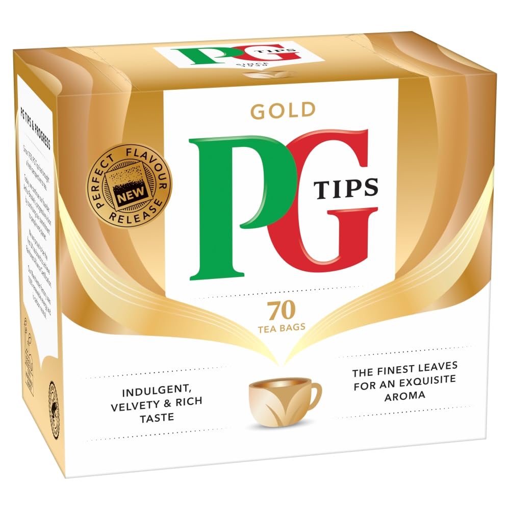 PG Tips Gold 70, 6 Stück (insgesamt 420 Teebeutel), verwöhnender samtiger, reichhaltiger Geschmack, schwarzer Tee feinste Teeblätter
