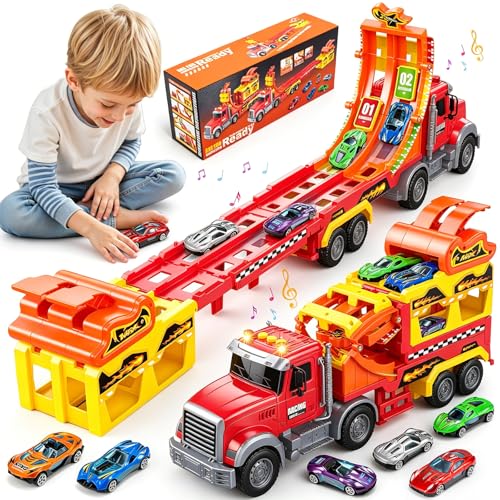 EUCOCO Jouet Enfant 2 3 4 5 6 Ans Garçon, Camion Transporteur Voiture Enfants Cadeau Garcon 2-6 Ans Jouet Garcon 2-6 Ans Idée Cadeau de Anniversaire Jeu...