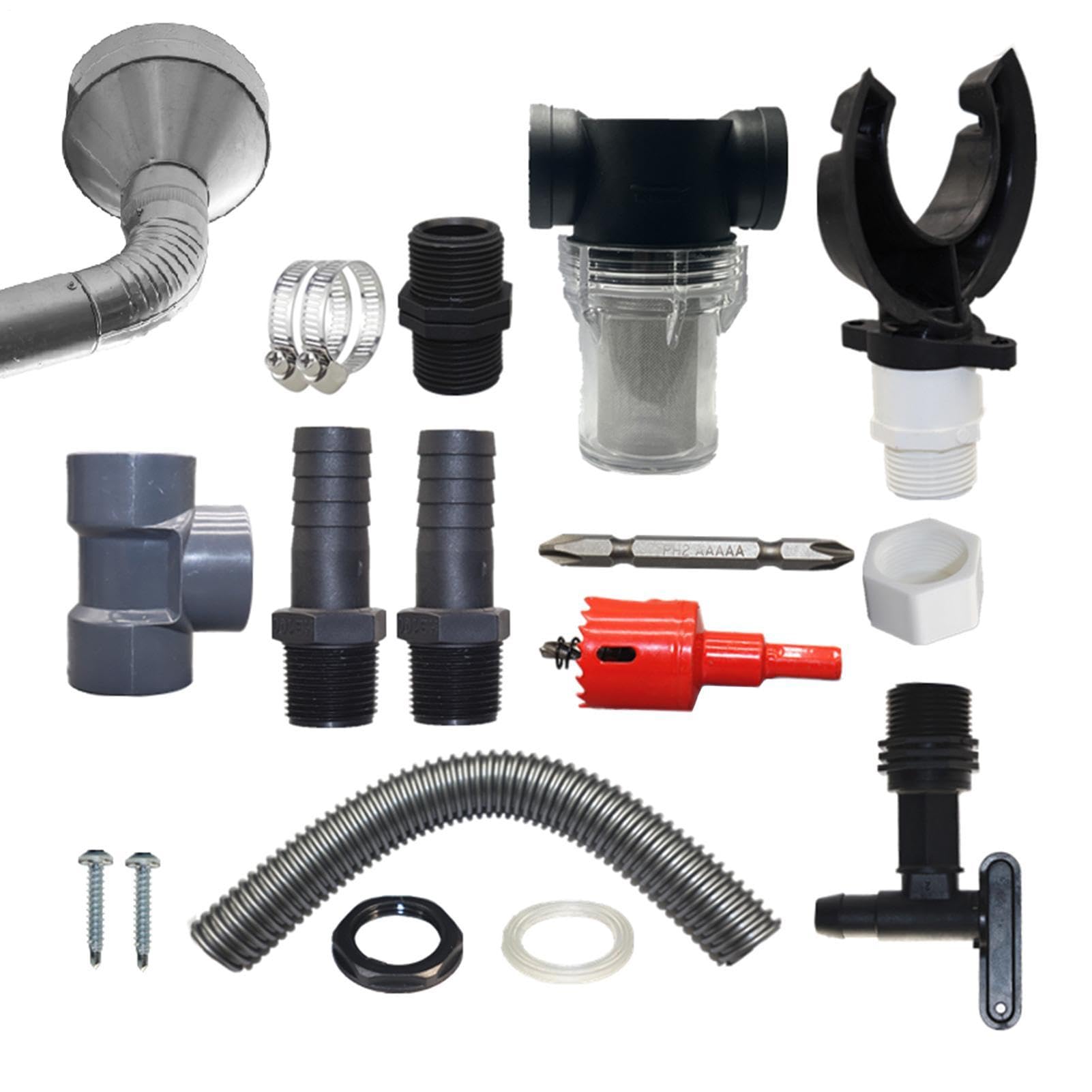Rain Catcher,di raccolta 'acqua piovana di raccolta 'acqua | Kit rubinetto per botte di pioggia Deviatore 'acqua piovana per la raccolta 'acqua piovana di Gutter