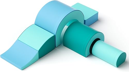 Bloques de escalada de espuma para niños pequeños, 5 piezas de juguetes de escalada suaves, juego de espuma para gatear y escalar con tobogán