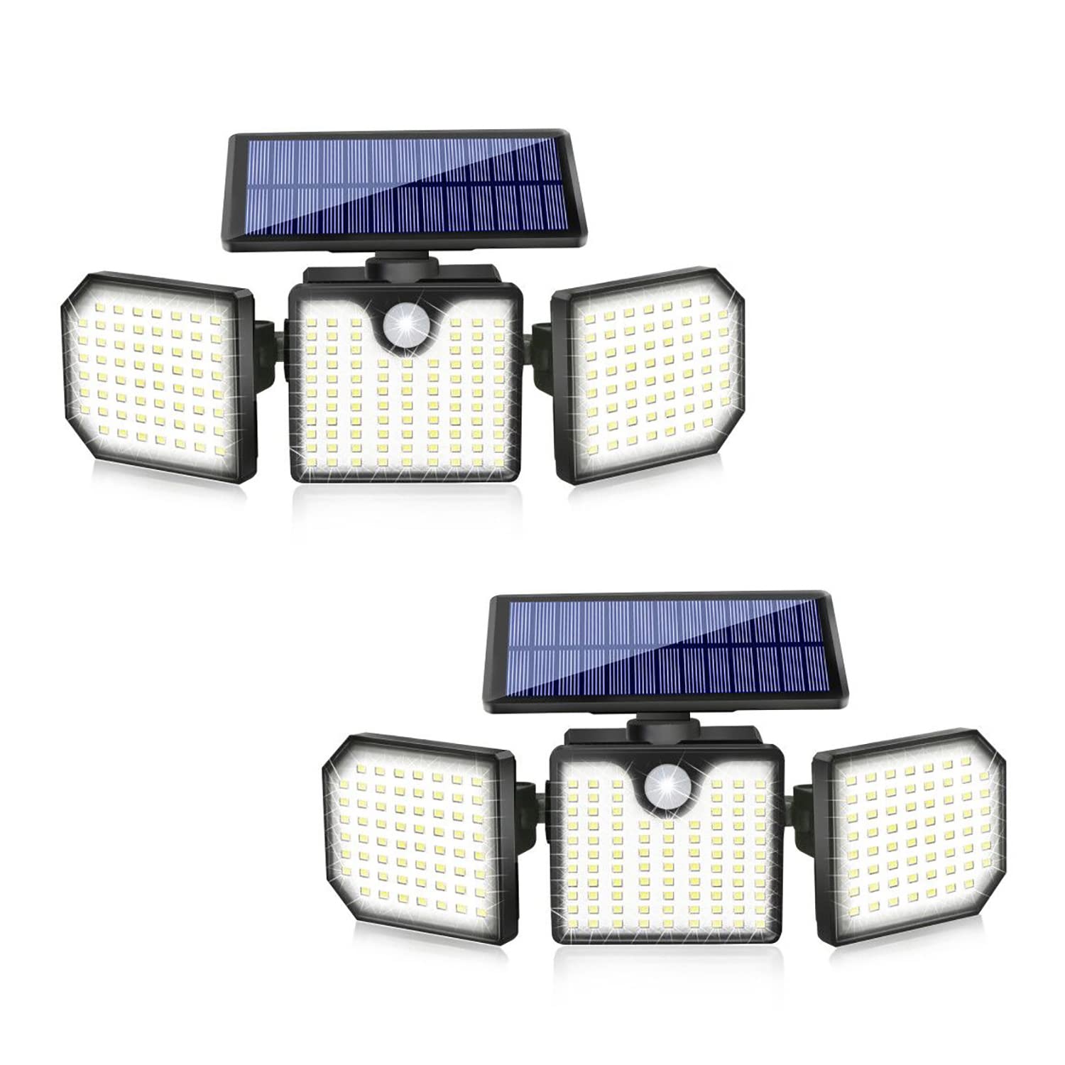 Solar Motion Sensor Light Outdoor 230 LED 3 Adjustable Heads 270°Wide Angle Solar Security Light Waterproof Wireless Wall Lights Flood Lights 2200Lm for Front Door Patio Porch Garden Garage (2 Pack)
