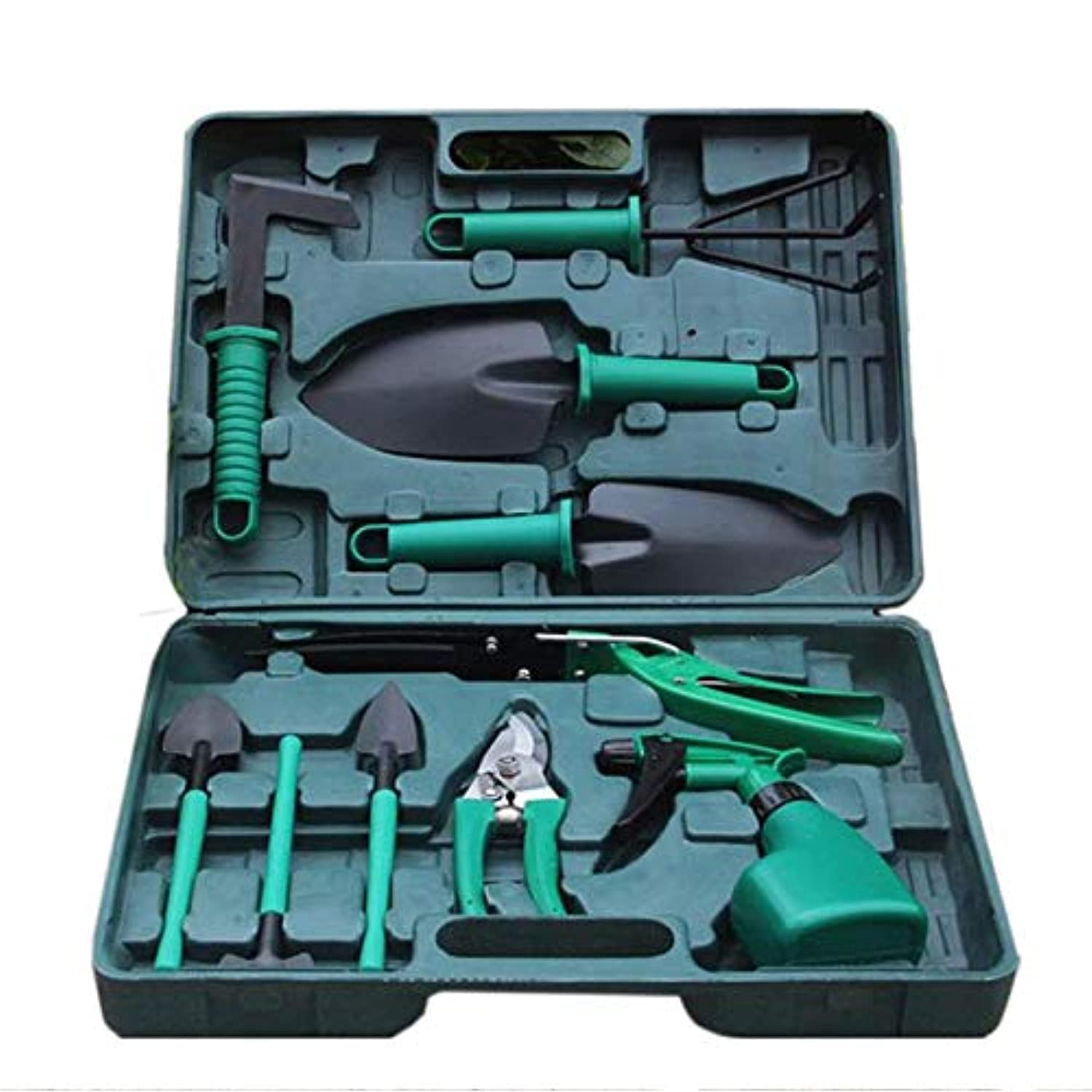 Beauenty 10 Pcs/set Garden Tool Set Shovel Rake Clippers Household Multifunctional Kit Garden Planting Plastic Case Packing