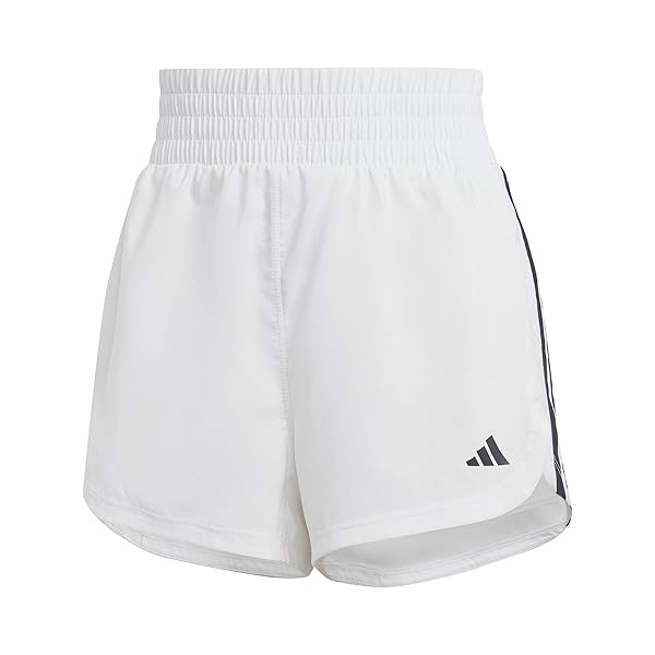 Adidas Womens Pacer Training 3-Stripes Woven High-Rise Shorts