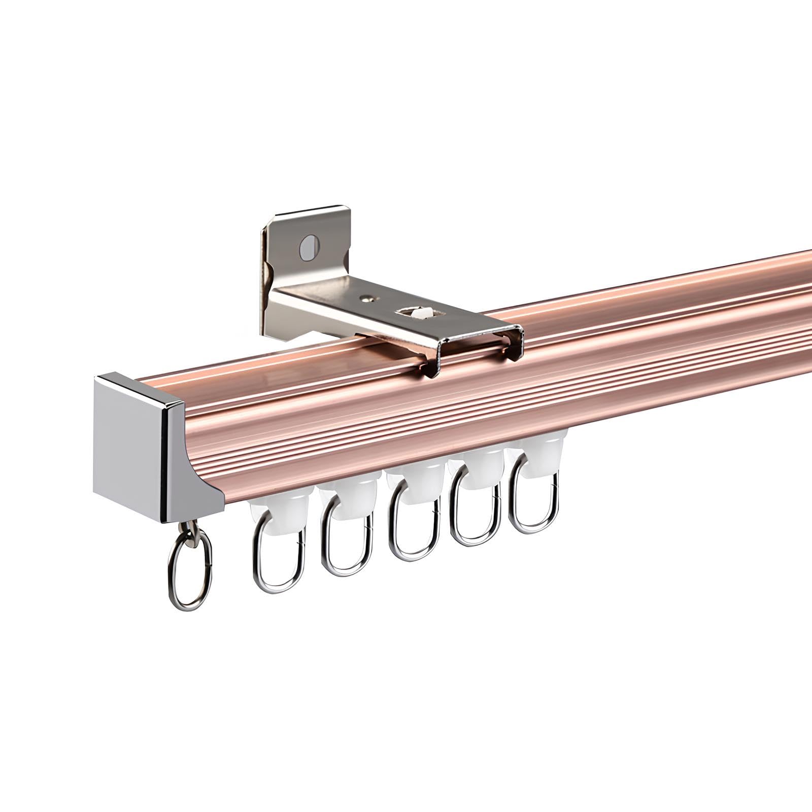 Système de rails à rideaux de 220 cm - Tringle à rideaux de plafond et murale pour salon - Séparateur de pièce élégant en aluminium (2 x 110 cm)