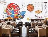 Murales Personalizados Mural 3D Pared De Fondo De Comida Japonesa Sushi Japón Samurai Comedor-140Cmx100Cm