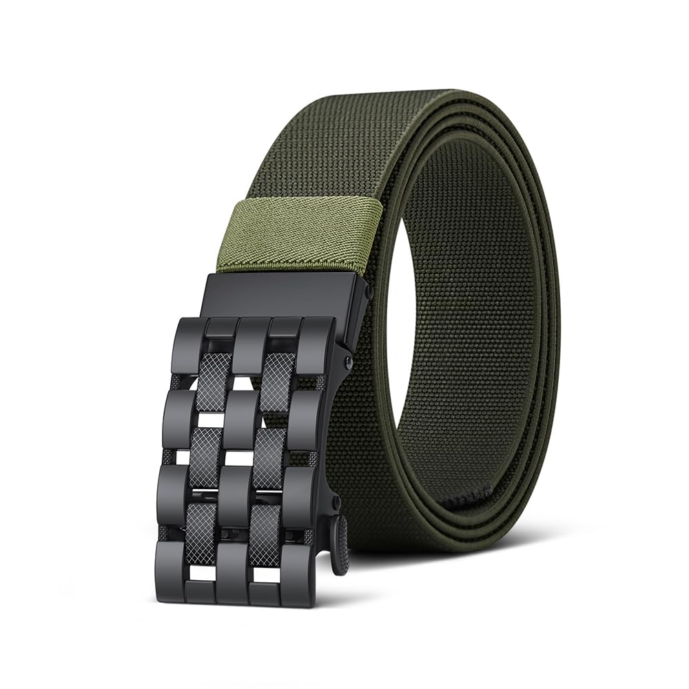 VANNANBA Mens Belt Stretchable - Elastic Nylon Web Golf Belt for Jeans Casual Pants