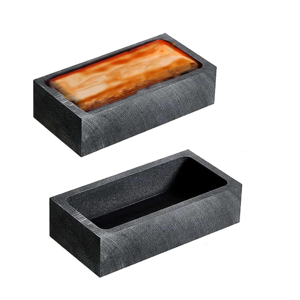 Lot de 2 Moules à Lingots en Creuset 1kg, Moule à Creuset en À Haute Pureté pour Fonte, Raffinage Or, Argent, Métal, Aluminium, Cuivre, Laiton