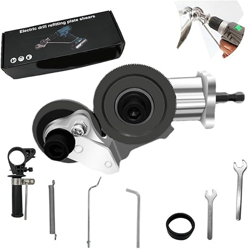 Yu&Yang Cortador de placa de taladro eléctrico, accesorio de taladro de metal Nibbler, máquina de corte de metal DIY con adaptador para acero cobre,