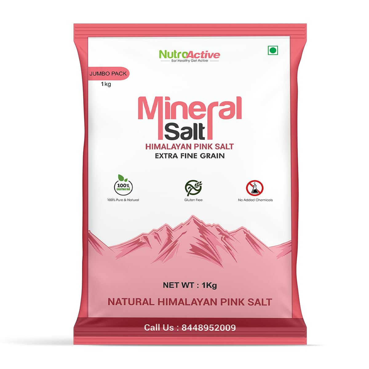 NutroActive MineralSalt Himalayan Pink Rock Salt Extra Fine Grain - 1 kg