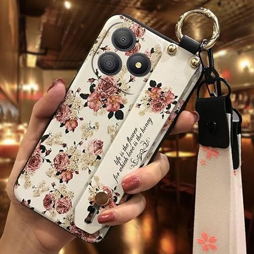 Phone Case Compatible with Blackview Wave 9C, Protective Kickstand Soft case Silicone Wristband Shockproof Ring Back Cover Anti-