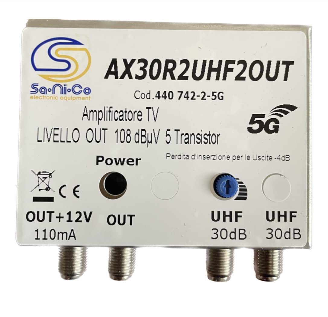 Amplificateur d'antenne TV de poteau 5G 34dB 2 sorties, niveau de sortie 110dBµV