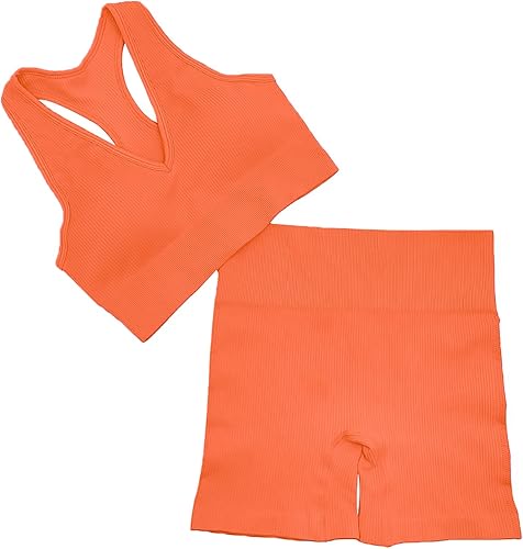 Miniatura 6 de DADAB Conjuntos de entrenamiento de dos piezas para mujer, ropa para gimnasio, yoga, top deportivo sin costuras con espalda nadadora, camisetas sin